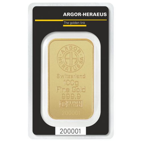 Goldbarren kaufen Argor Heraeus 100 g