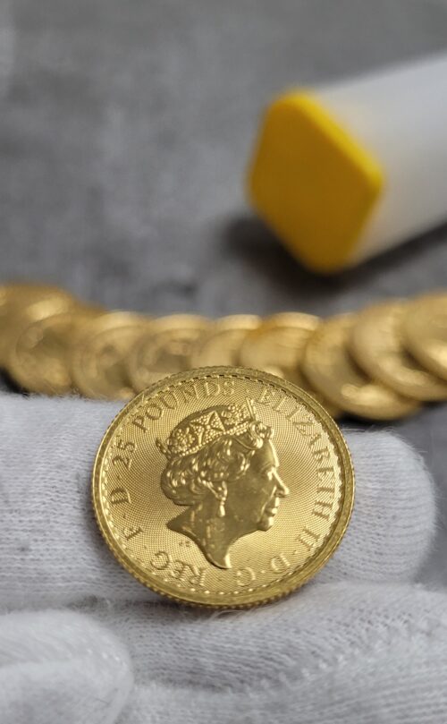 Goldmünzen kaufen Britannia 1/4 oz 2023 Tube