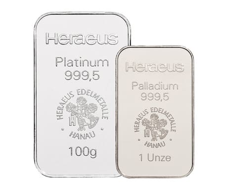 Platin und Palladium Produkt Sortiment Münzen und Barren kaufen